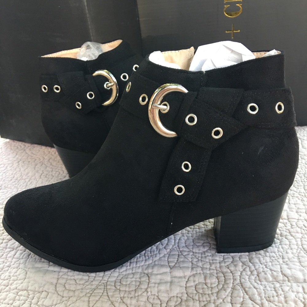 Brand New Chase + Chloe Anita side buckle booties
